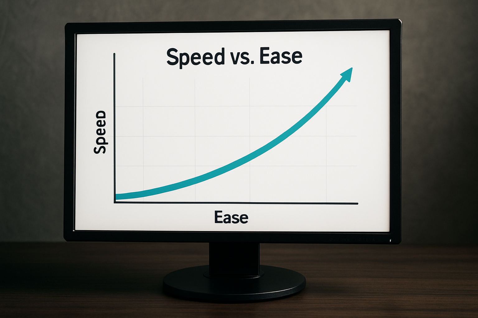 Visualize speed and ease into a realistic graph on a screen monitor